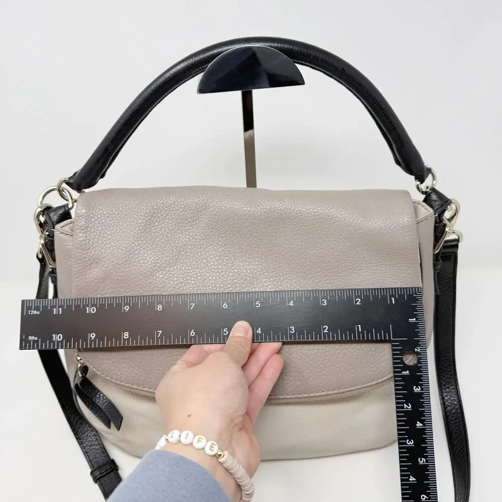 Kate Spade Gray Black Leather Cobble Hill Devin Satchel Bag Purse Crossbody Hobo